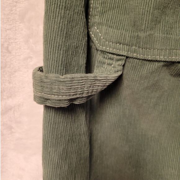 Olive Green Corduroy Cargo Pants Utility Grunge Goblin Gremlin Core Women's M - Picture 7 of 9